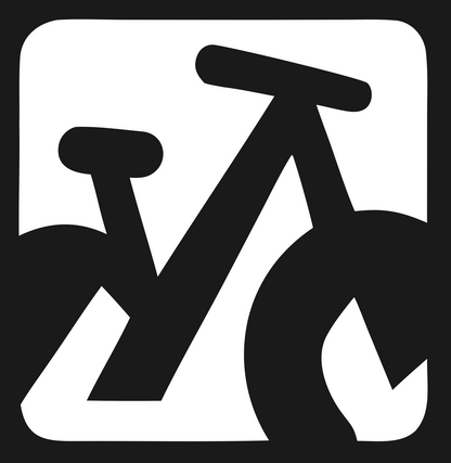 Negative Space Bicycle Frame Badge #1a1a1a/#ffffff