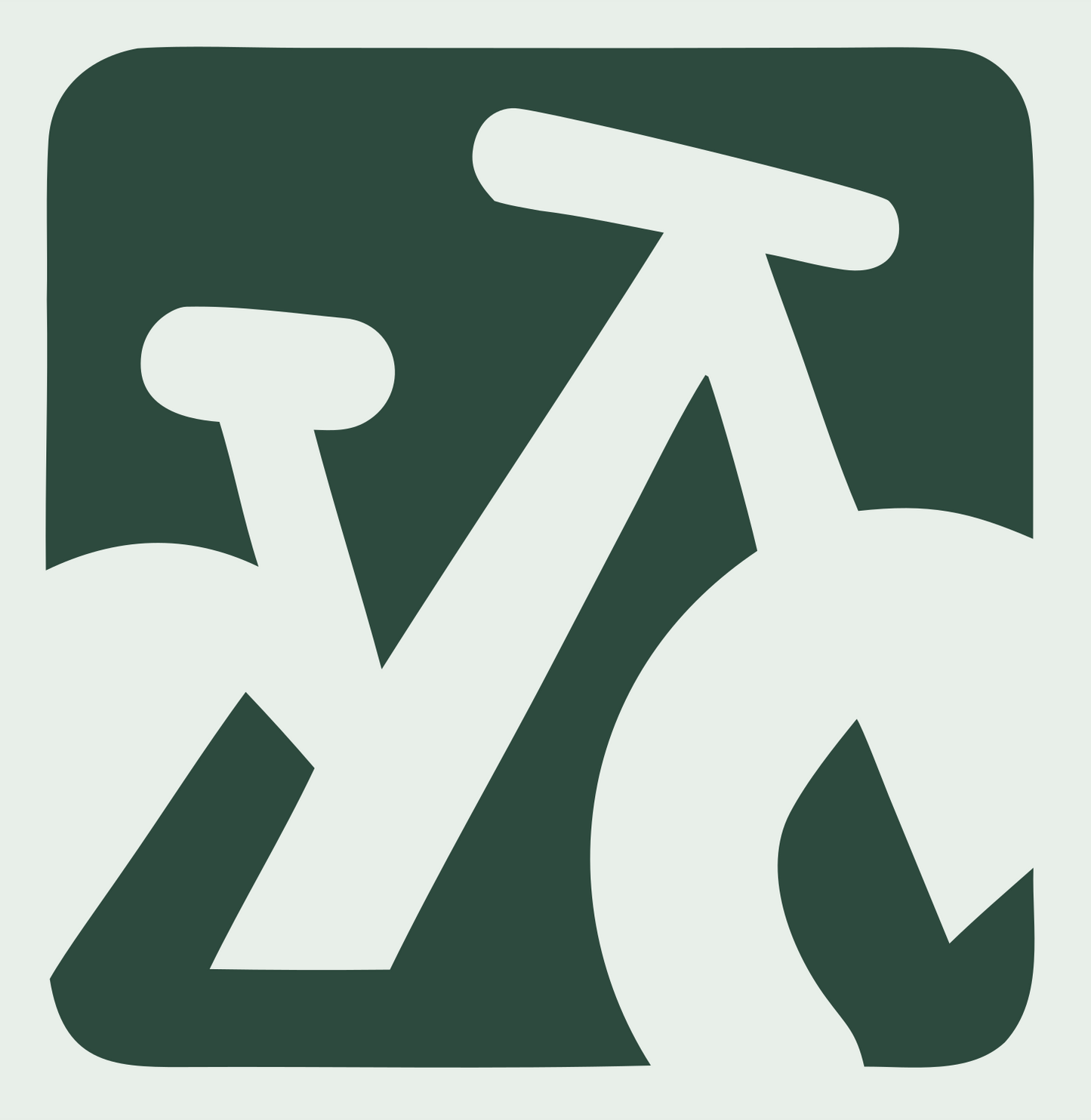 Negative Space Bicycle Frame Badge #e8efe9/#2d4a3e