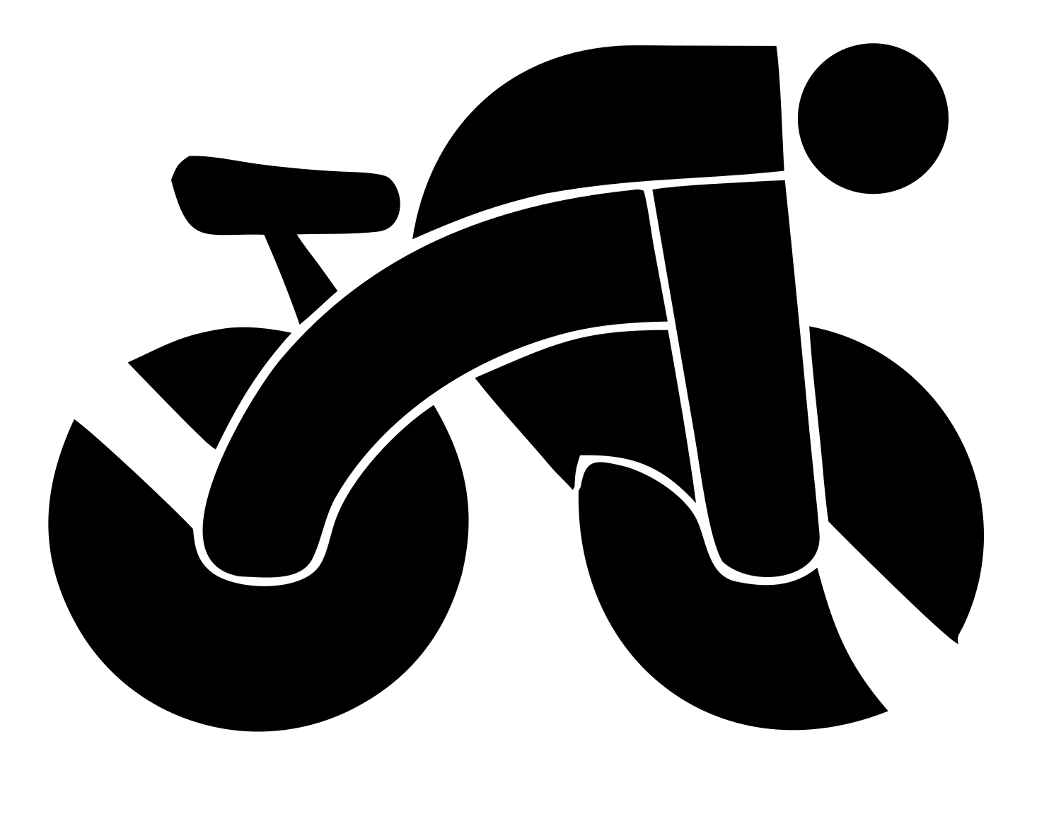 Bold Cyclist Bicycle Icon #ffffff/#000000