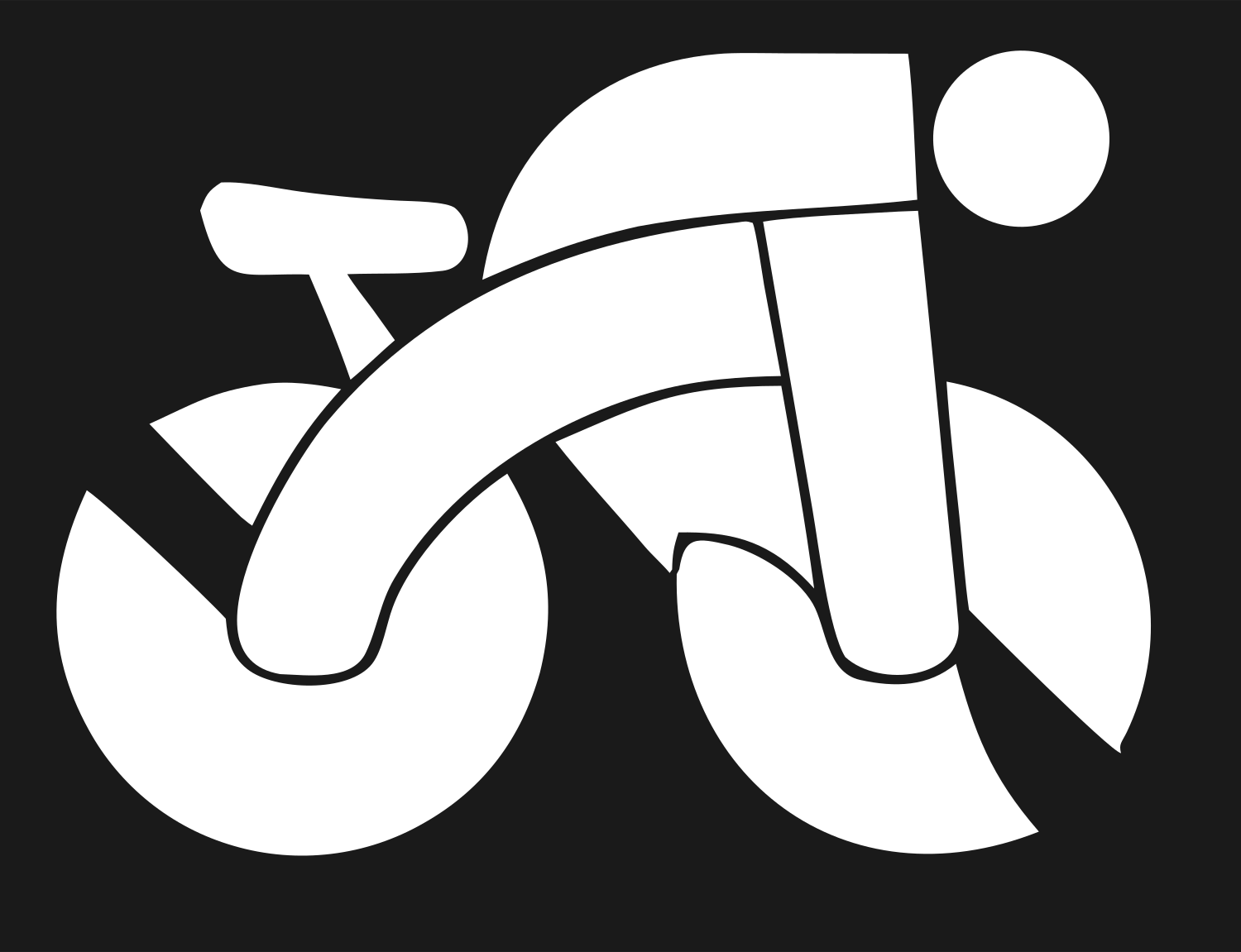Bold Cyclist Bicycle Icon #1a1a1a/#ffffff