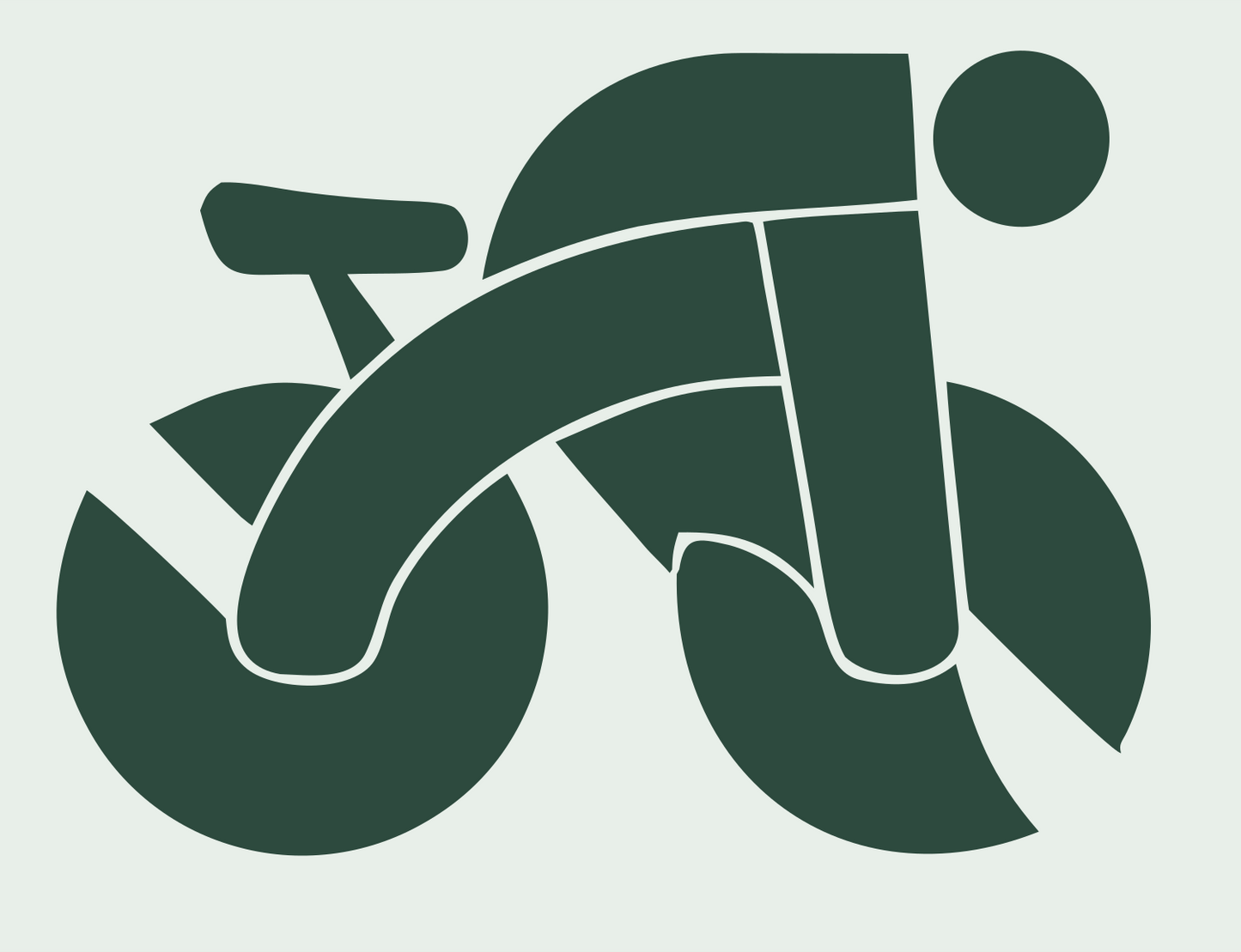 Bold Cyclist Bicycle Icon #e8efe9/#2d4a3e