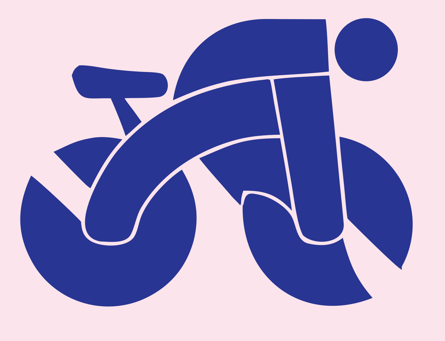 Bold Cyclist Bicycle Icon #fce4ec/#283593