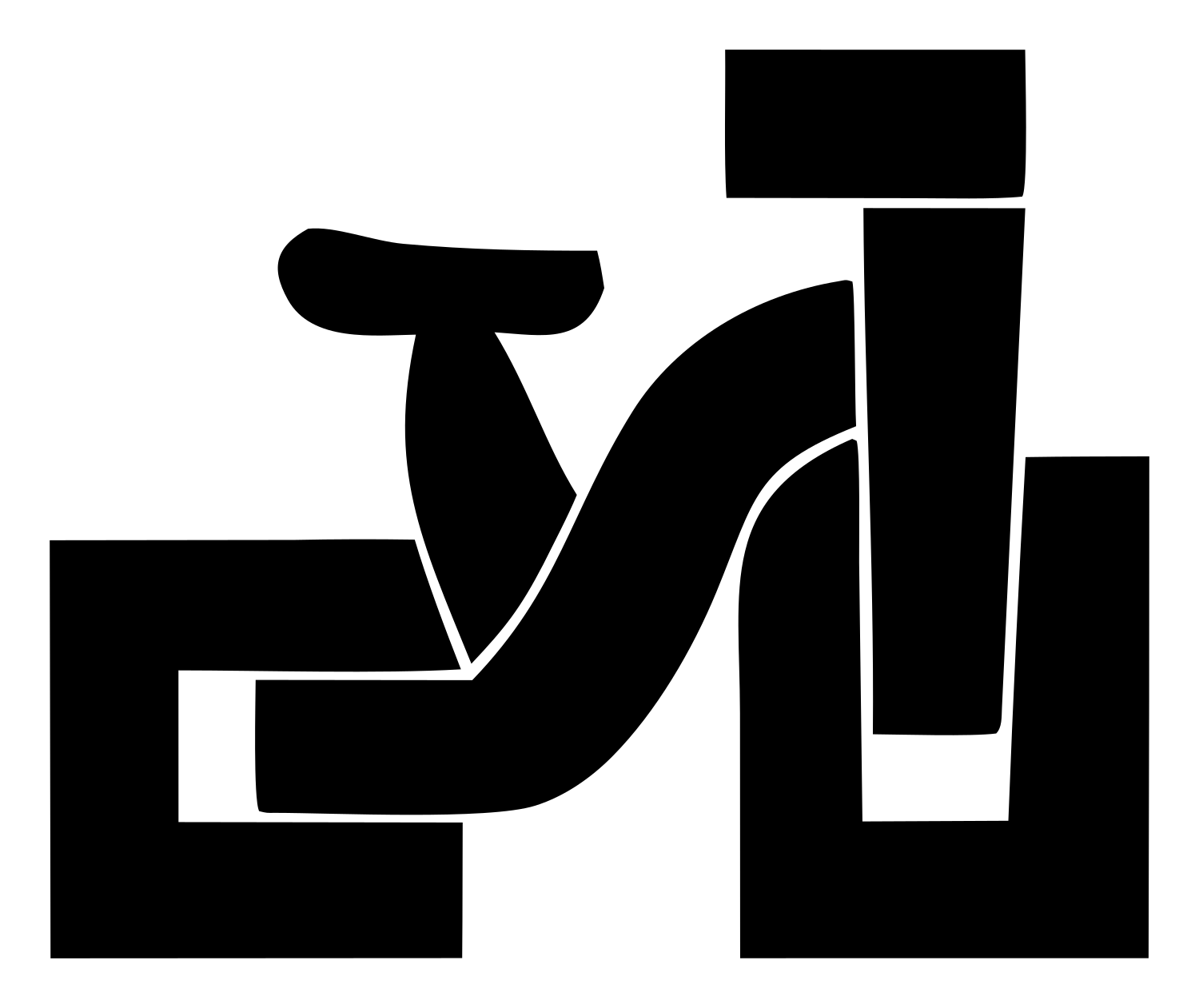 Blocky Cyclist Side Profile Mark #ffffff/#000000