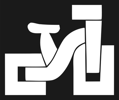 Blocky Cyclist Side Profile Mark #1a1a1a/#ffffff