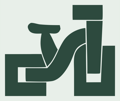 Blocky Cyclist Side Profile Mark #e8efe9/#2d4a3e
