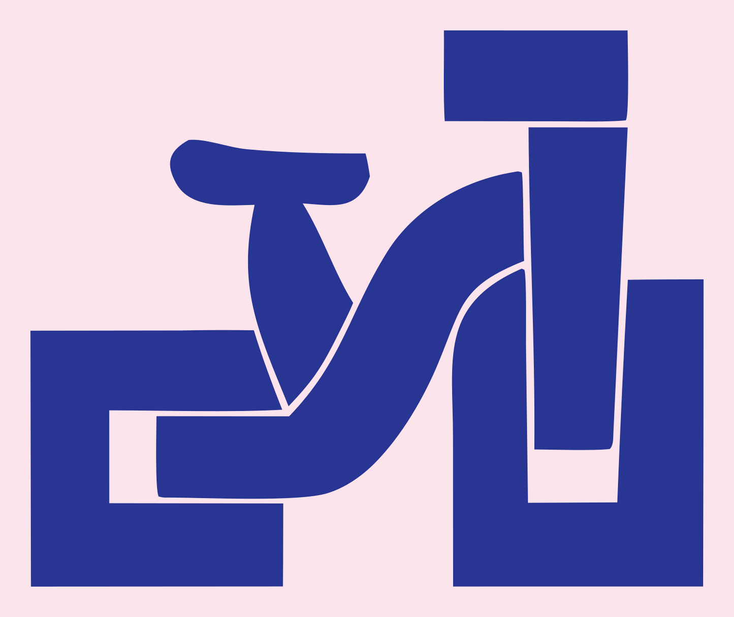 Blocky Cyclist Side Profile Mark #fce4ec/#283593