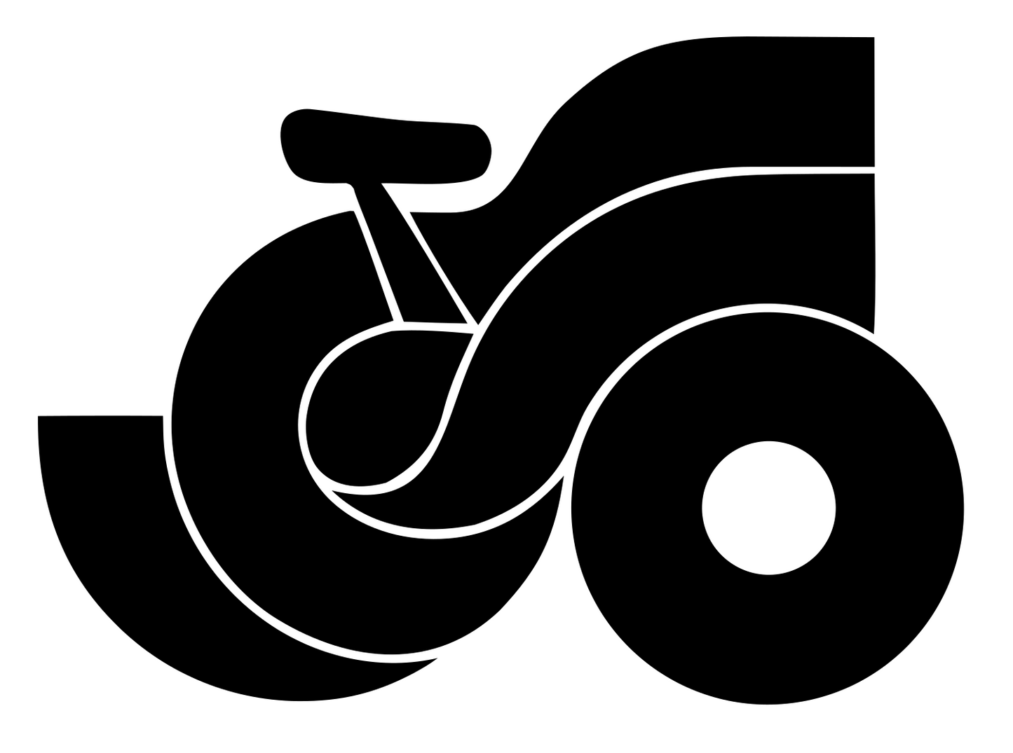Bold Bicycle Side Profile Mark #ffffff/#000000