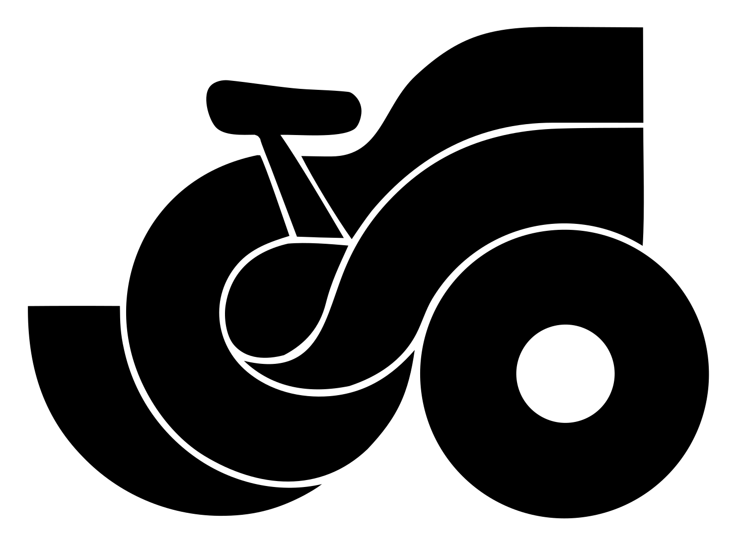 Bold Bicycle Side Profile Mark #ffffff/#000000