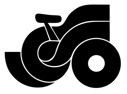 Bold Bicycle Side Profile Mark #ffffff/#000000