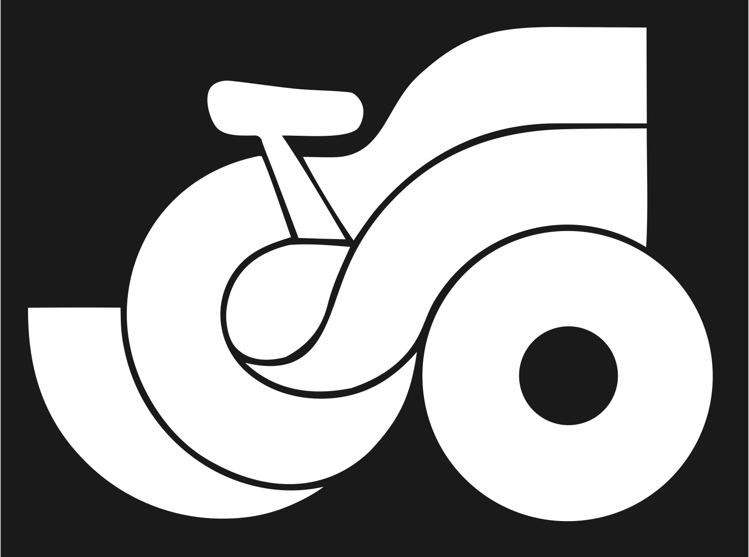 Bold Bicycle Side Profile Mark #1a1a1a/#ffffff
