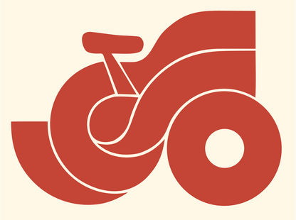 Bold Bicycle Side Profile Mark #fff8e7/#c44536