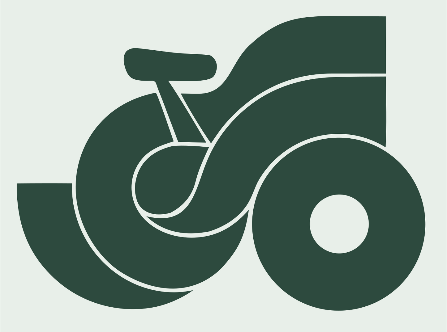 Bold Bicycle Side Profile Mark #e8efe9/#2d4a3e