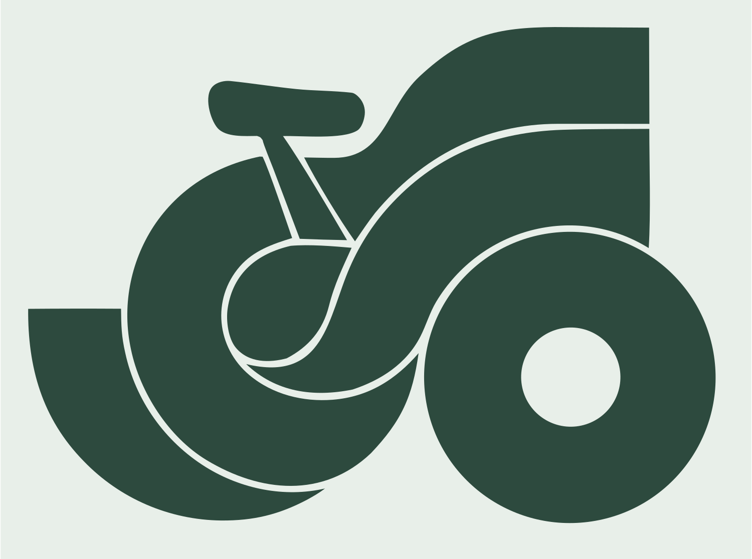 Bold Bicycle Side Profile Mark #e8efe9/#2d4a3e