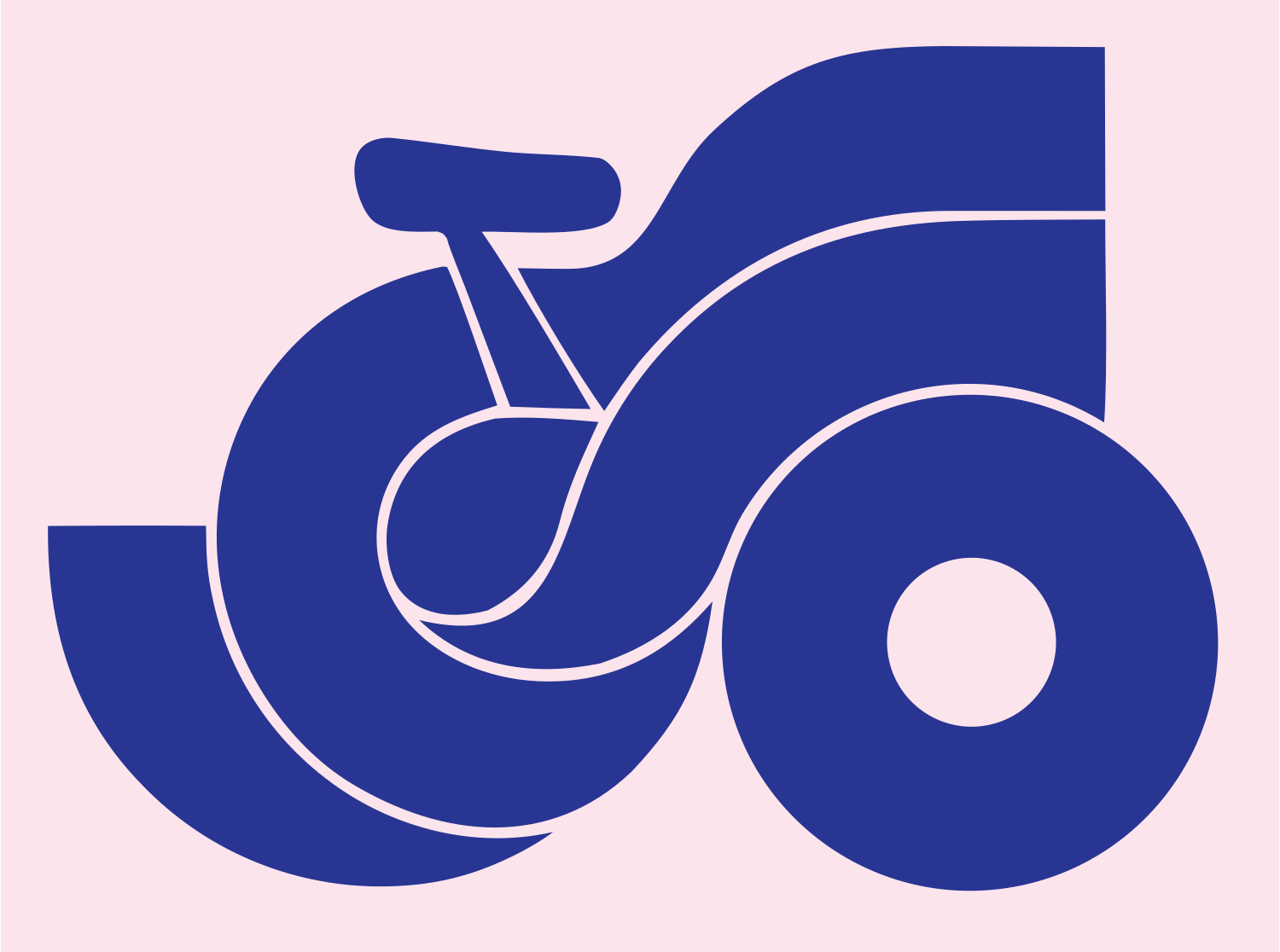 Bold Bicycle Side Profile Mark #fce4ec/#283593