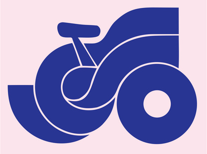 Bold Bicycle Side Profile Mark #fce4ec/#283593