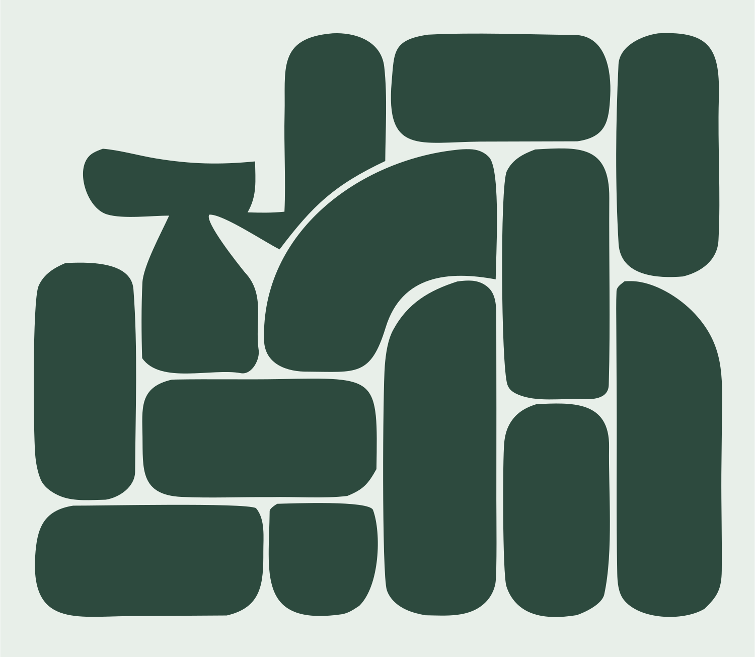 Heavy Brick Wall MTB Badge #e8efe9/#2d4a3e
