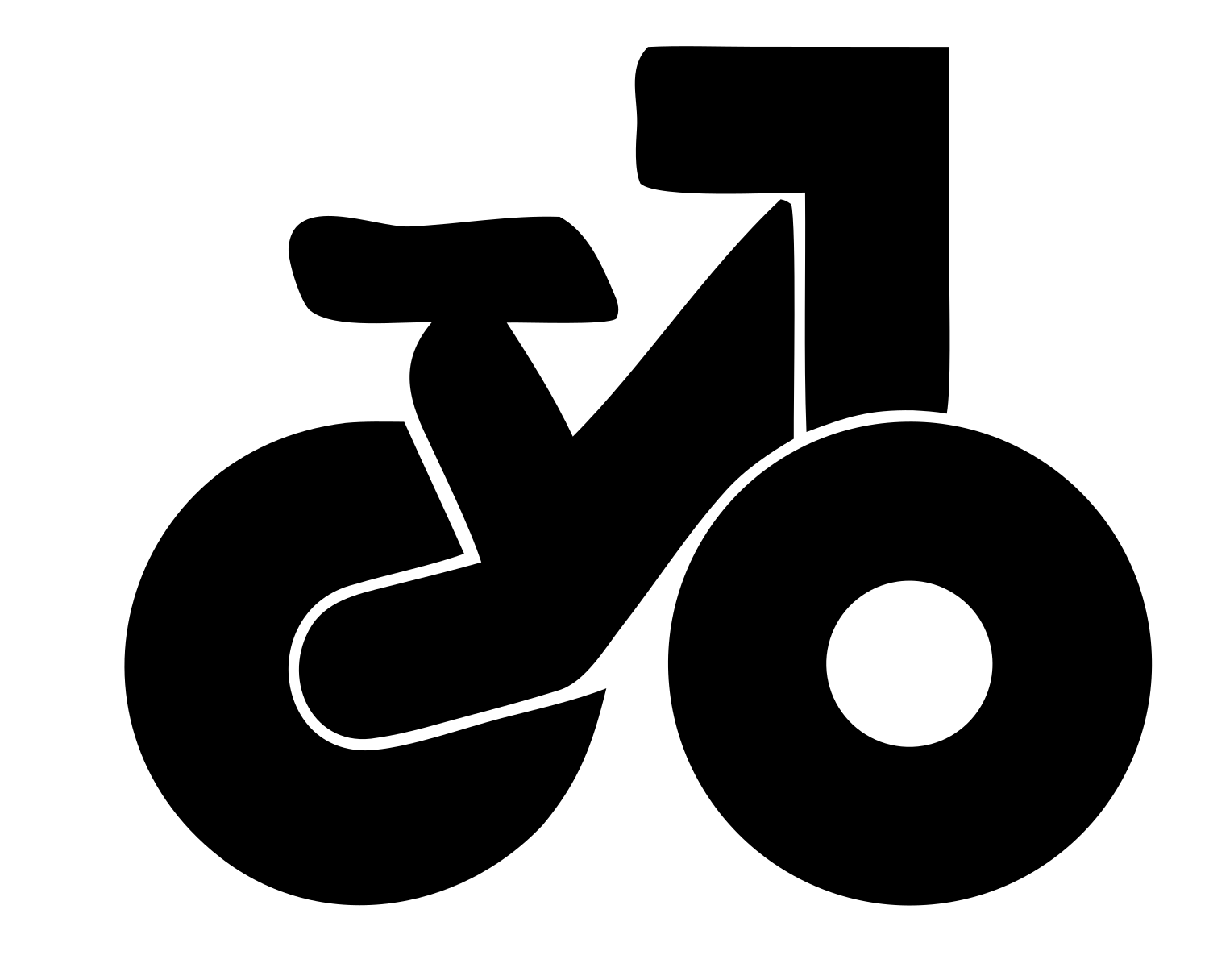 Chunky Bicycle Side Icon #ffffff/#000000