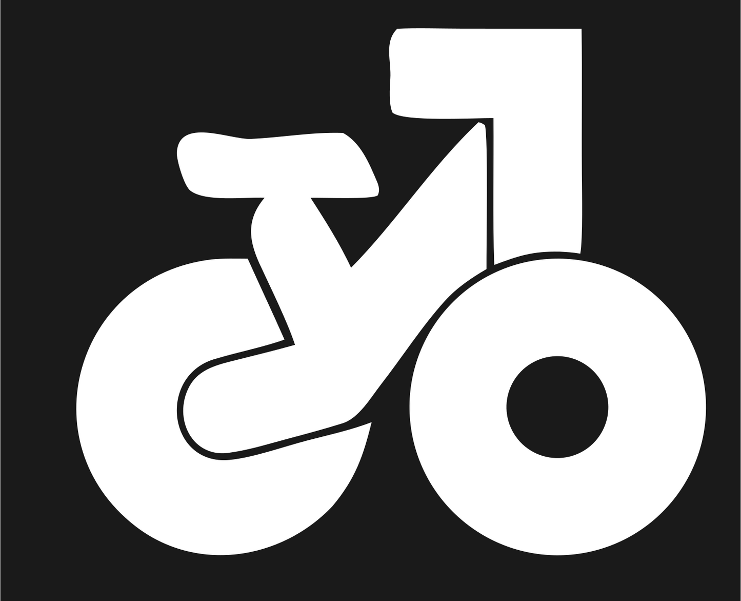 Chunky Bicycle Side Icon #1a1a1a/#ffffff