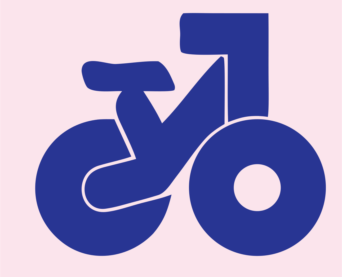 Chunky Bicycle Side Icon #fce4ec/#283593