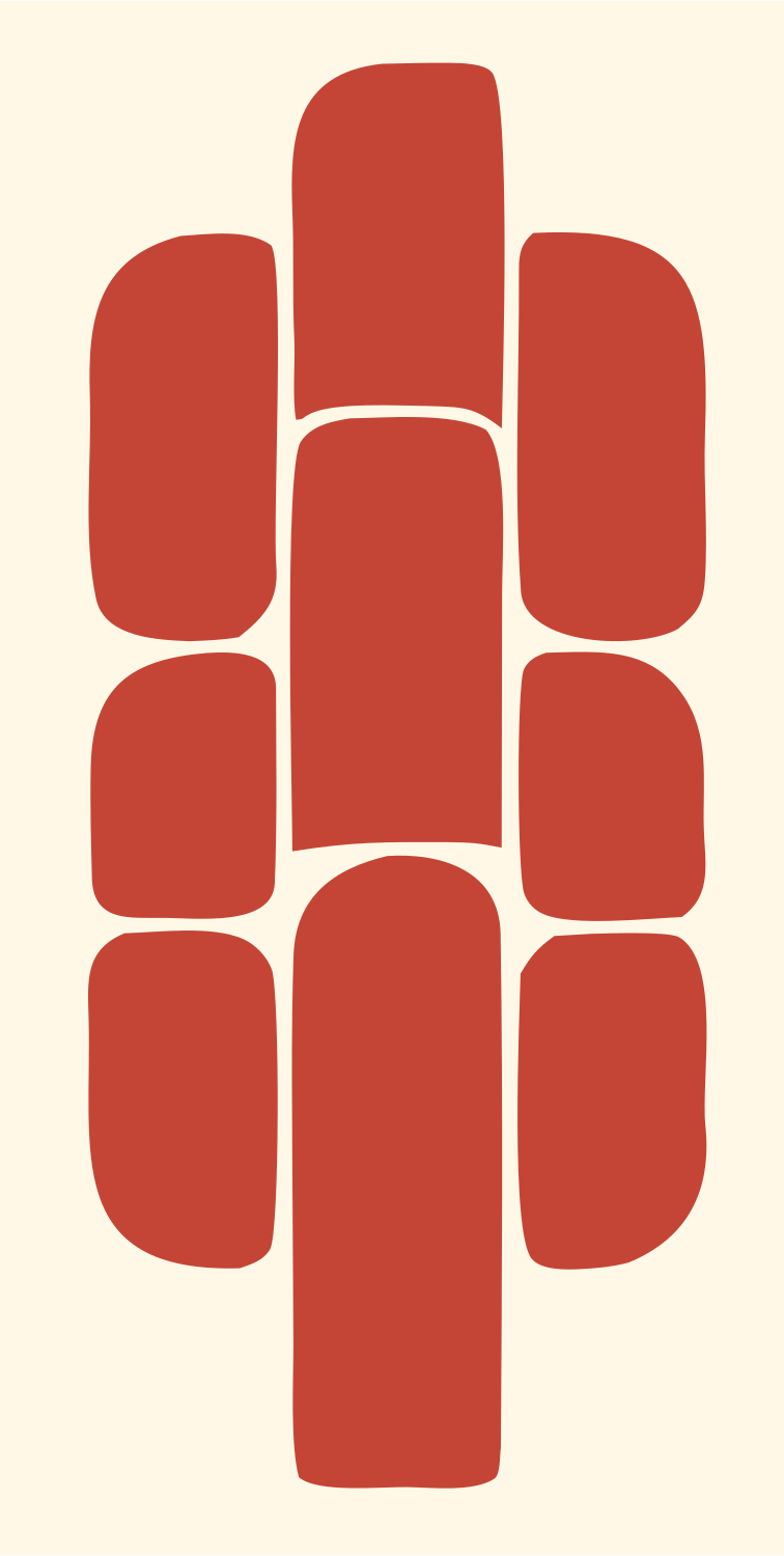 Blocky Tire Tread Logo #fff8e7/#c44536