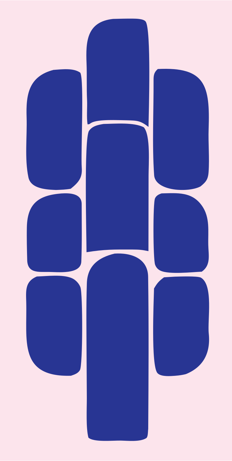 Blocky Tire Tread Logo #fce4ec/#283593