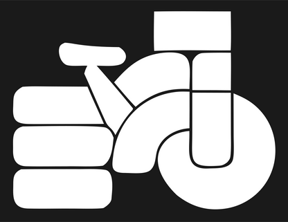 Blocky Bicycle Side Profile Badge #1a1a1a/#ffffff