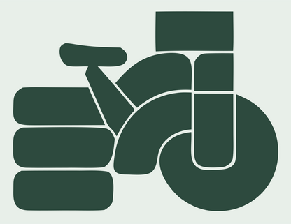 Blocky Bicycle Side Profile Badge #e8efe9/#2d4a3e