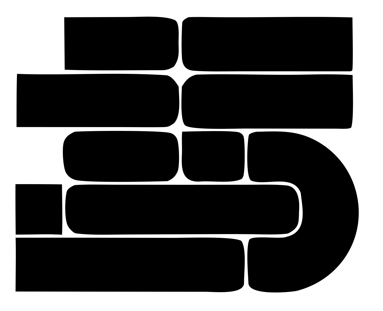 Bold Brick Wall MTB Badge #ffffff/#000000