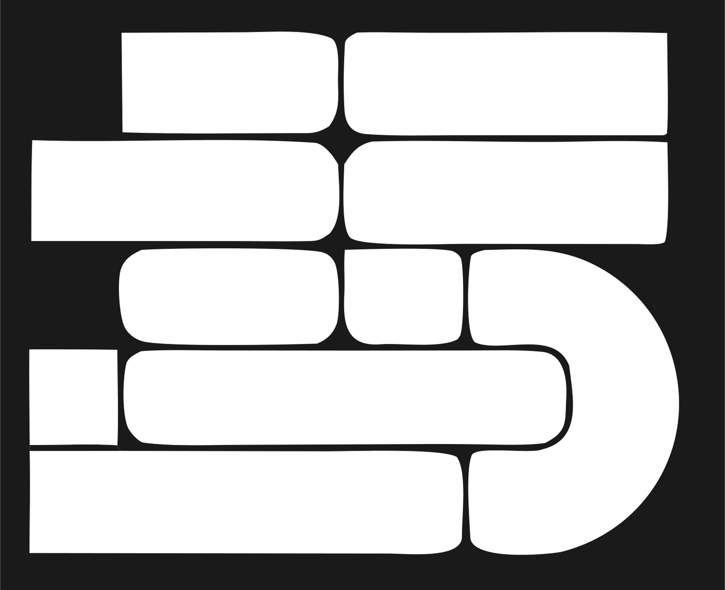 Bold Brick Wall MTB Badge #1a1a1a/#ffffff