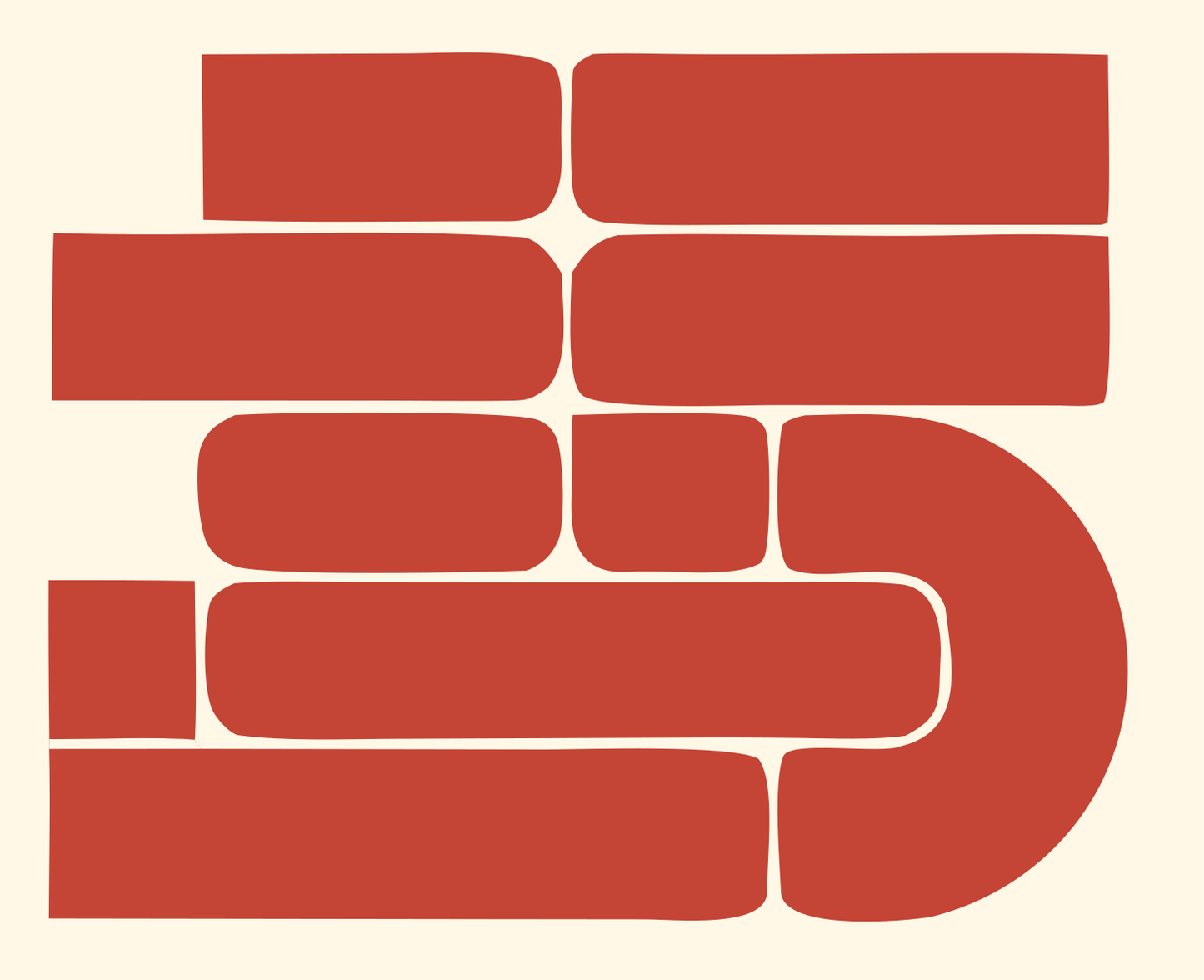 Bold Brick Wall MTB Badge #fff8e7/#c44536