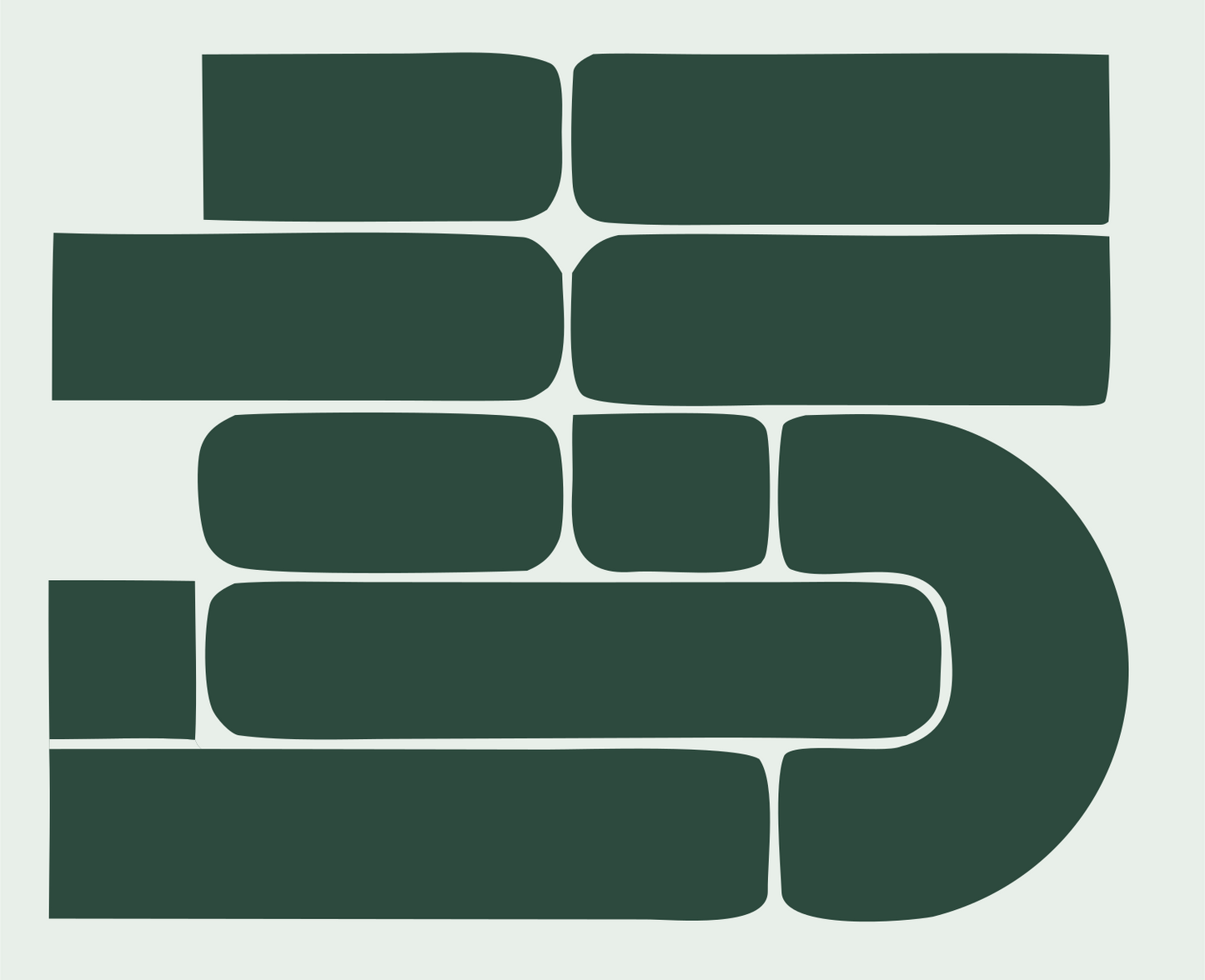 Bold Brick Wall MTB Badge #e8efe9/#2d4a3e