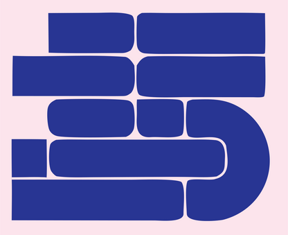 Bold Brick Wall MTB Badge #fce4ec/#283593