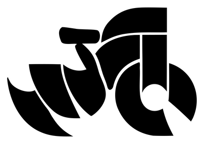 Chunky Motorcycle Side Profile Badge #ffffff/#000000