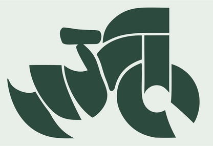 Chunky Motorcycle Side Profile Badge #e8efe9/#2d4a3e