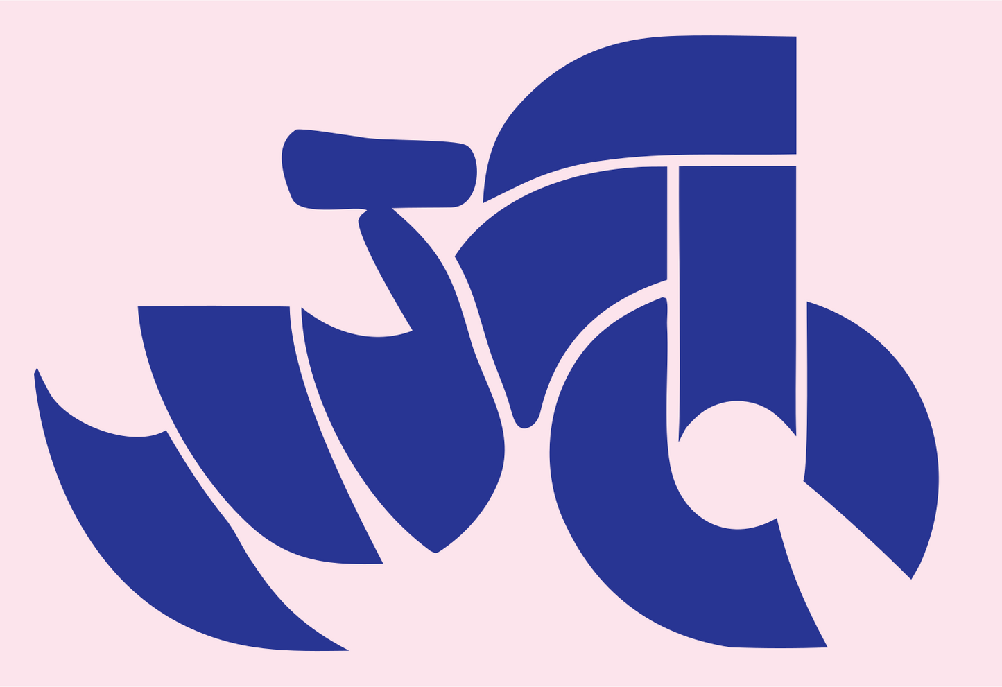 Chunky Motorcycle Side Profile Badge #fce4ec/#283593