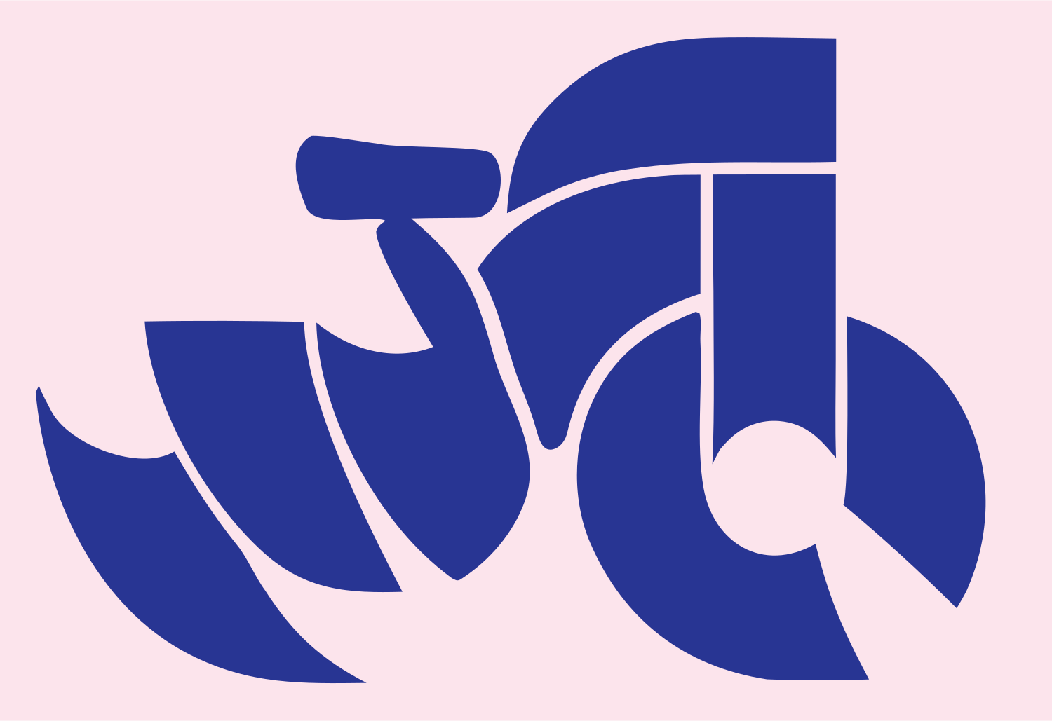 Chunky Motorcycle Side Profile Badge #fce4ec/#283593