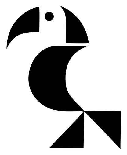 Geometric Toucan Bird Mark #ffffff/#000000