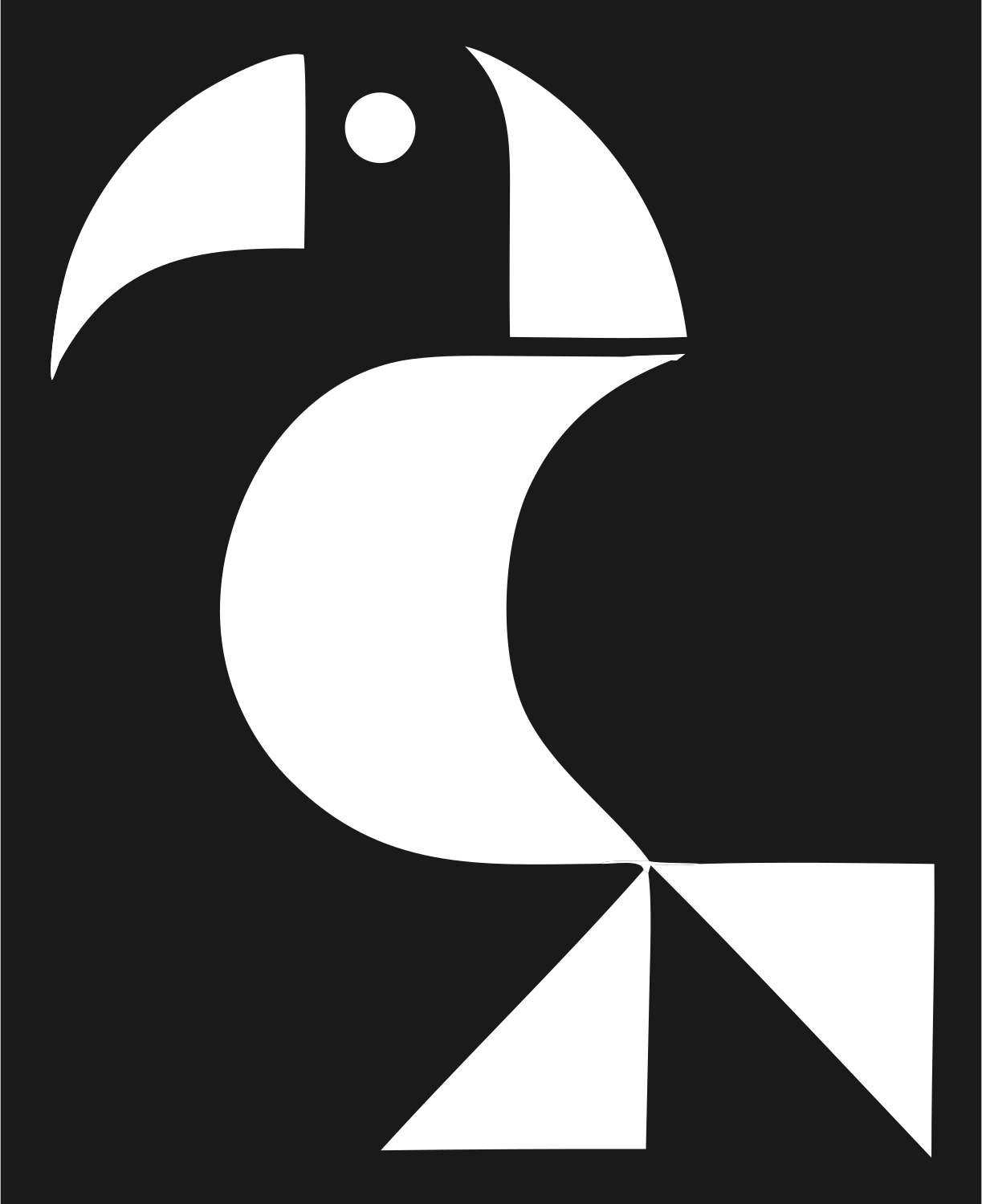 Geometric Toucan Bird Mark #1a1a1a/#ffffff
