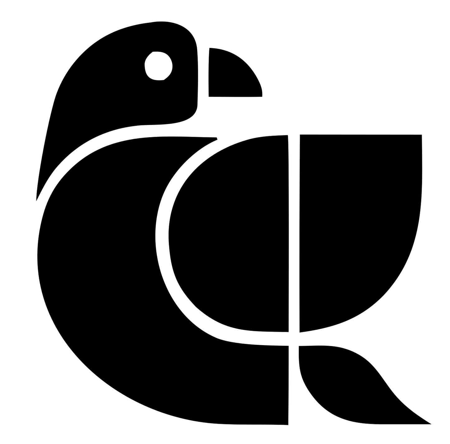 Geometric Parrot Body Mark #ffffff/#000000