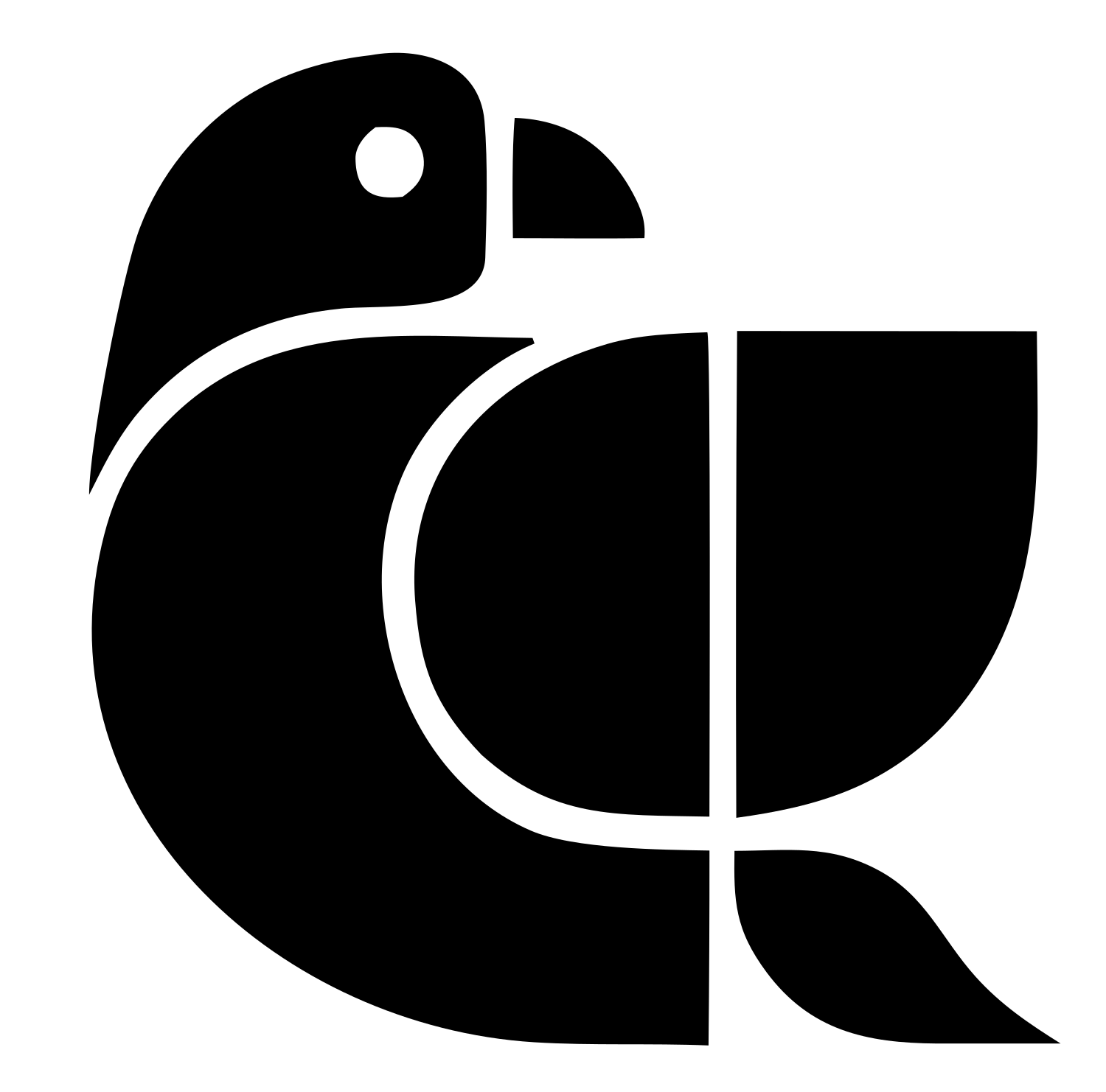 Geometric Parrot Body Mark #ffffff/#000000