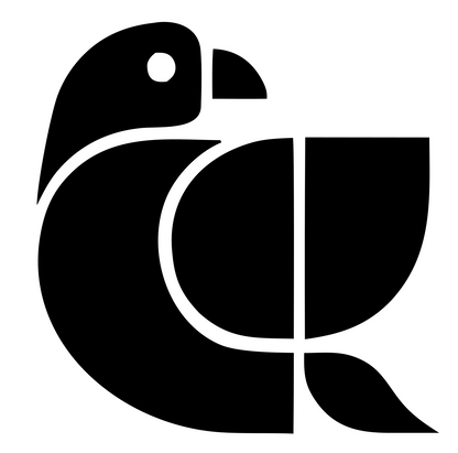 Geometric Parrot Body Mark #ffffff/#000000
