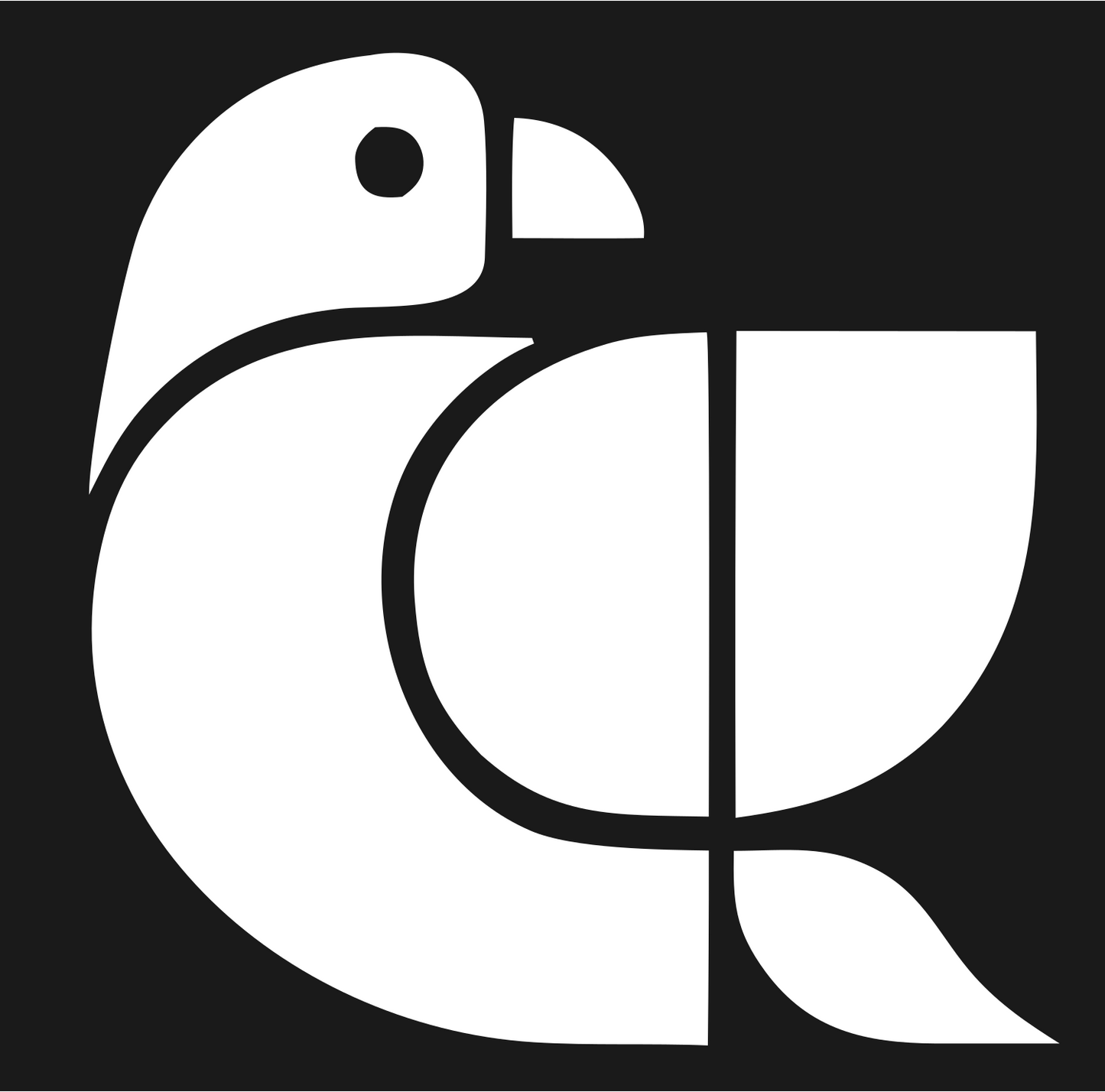 Geometric Parrot Body Mark #1a1a1a/#ffffff