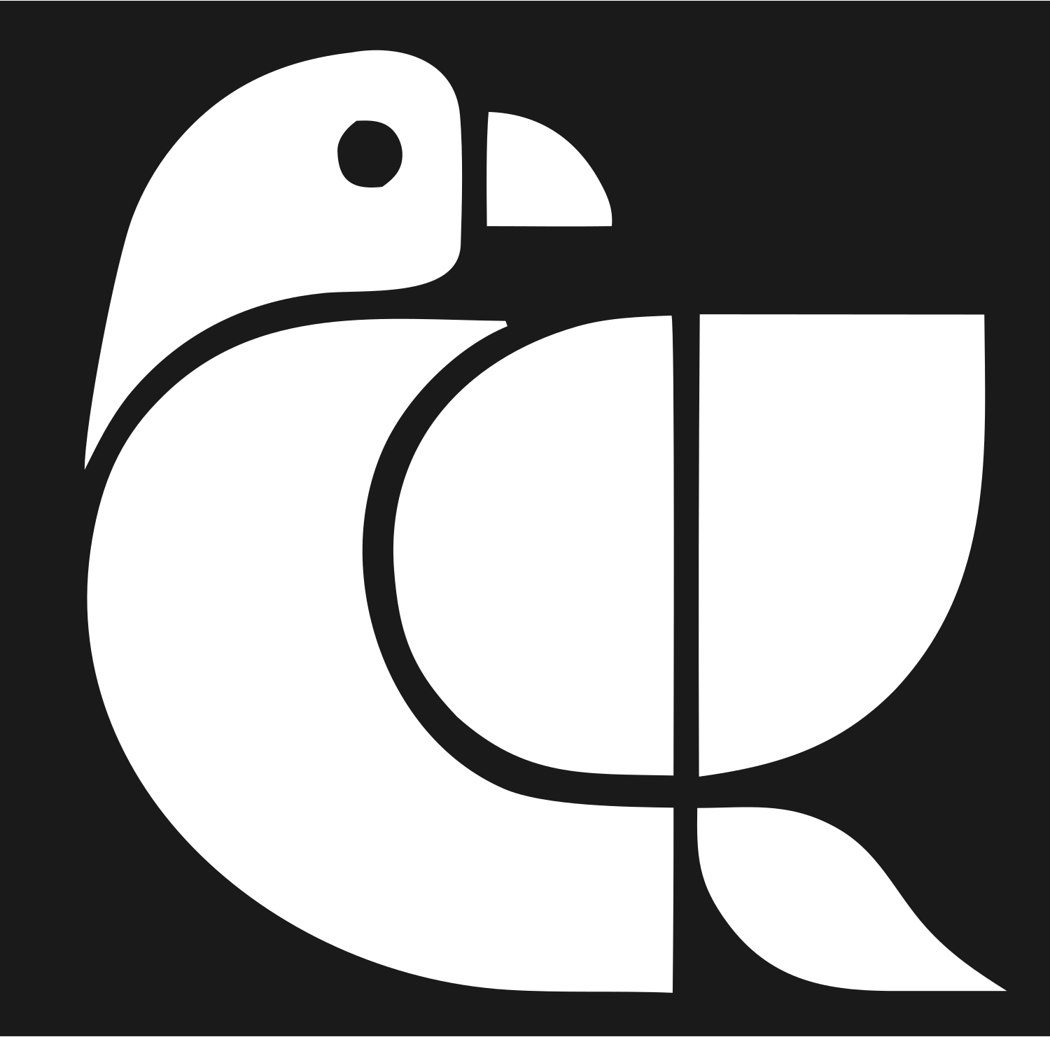 Geometric Parrot Body Mark #1a1a1a/#ffffff