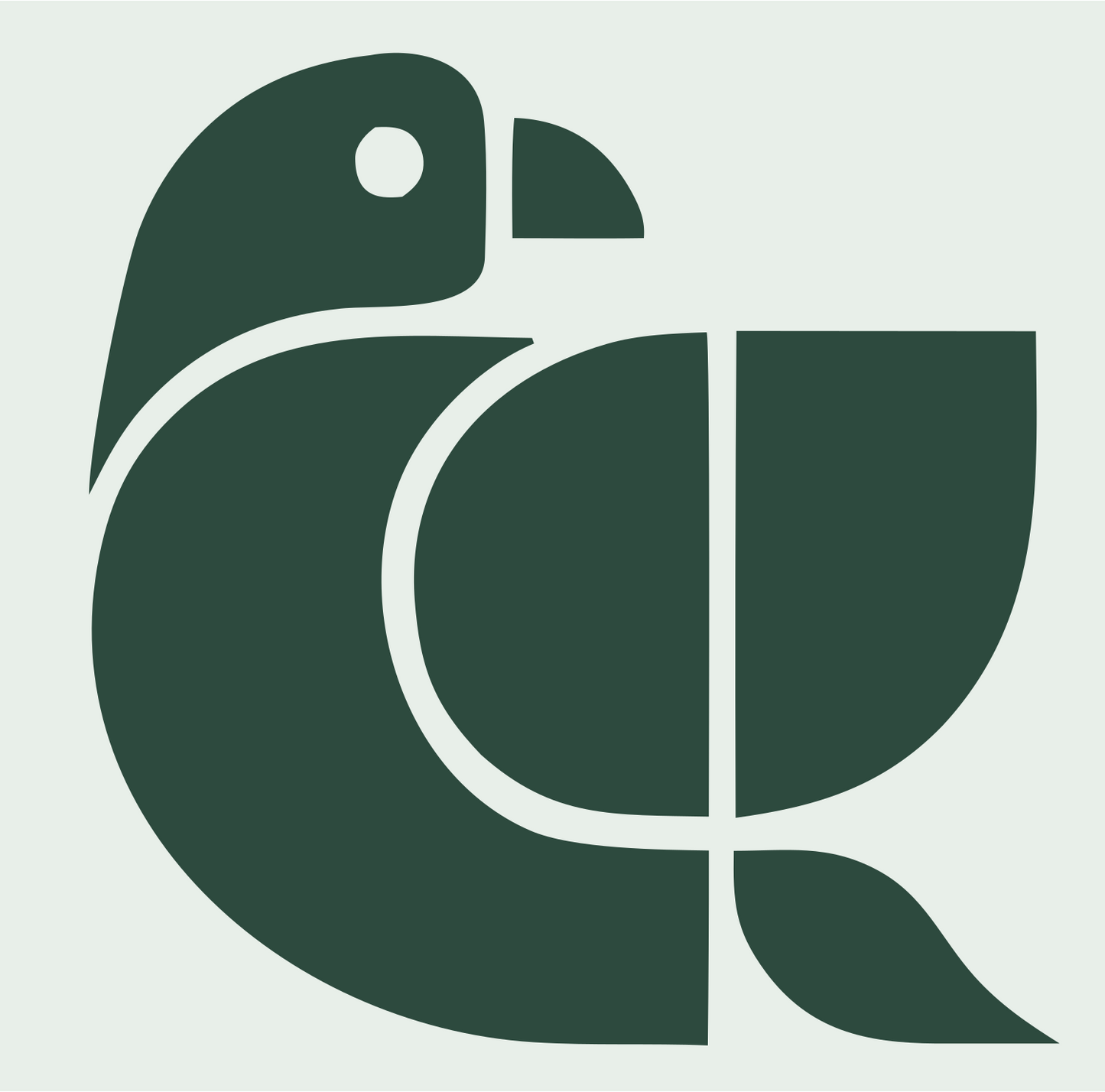 Geometric Parrot Body Mark #e8efe9/#2d4a3e