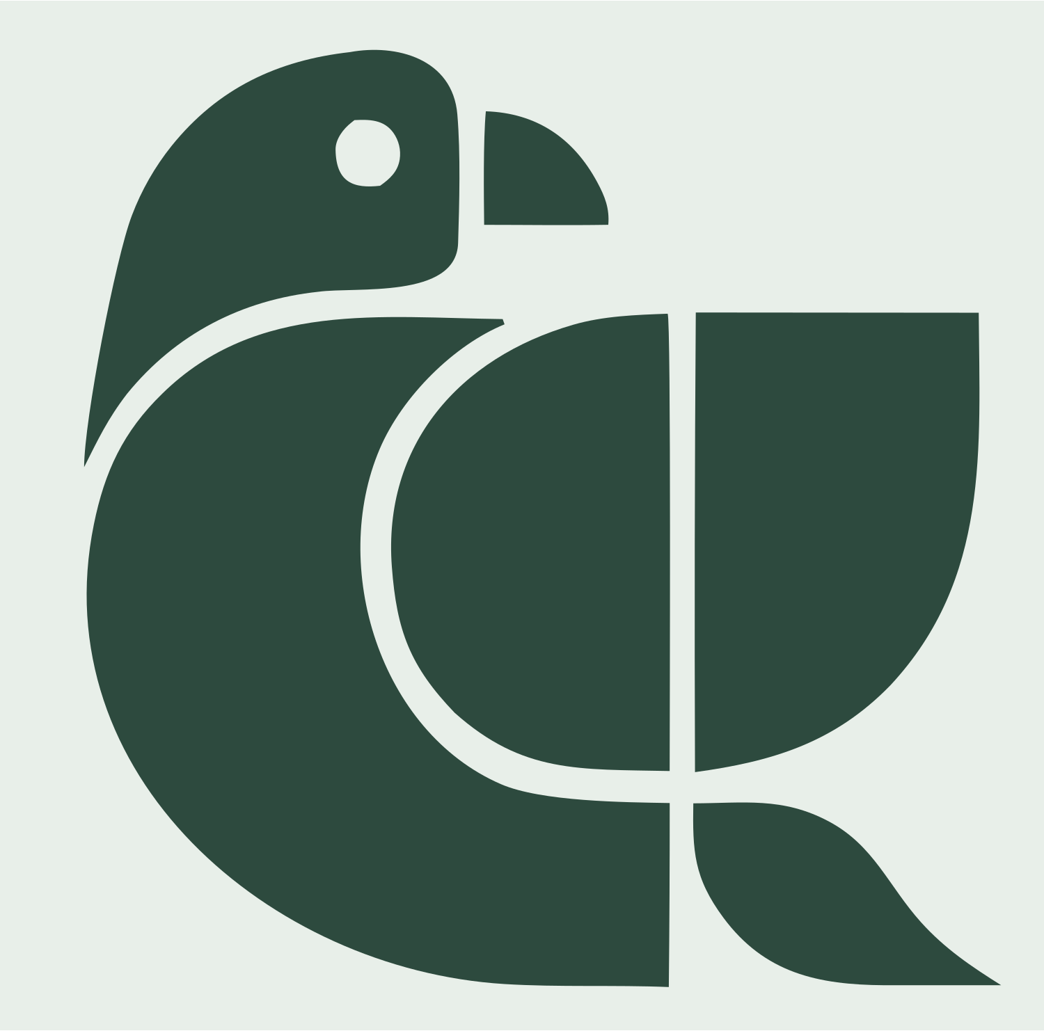 Geometric Parrot Body Mark #e8efe9/#2d4a3e