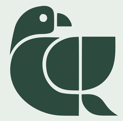 Geometric Parrot Body Mark #e8efe9/#2d4a3e