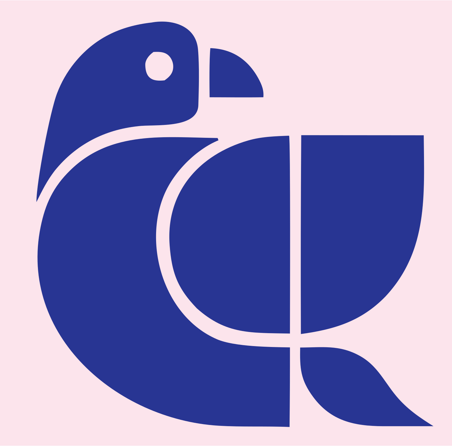 Geometric Parrot Body Mark #fce4ec/#283593