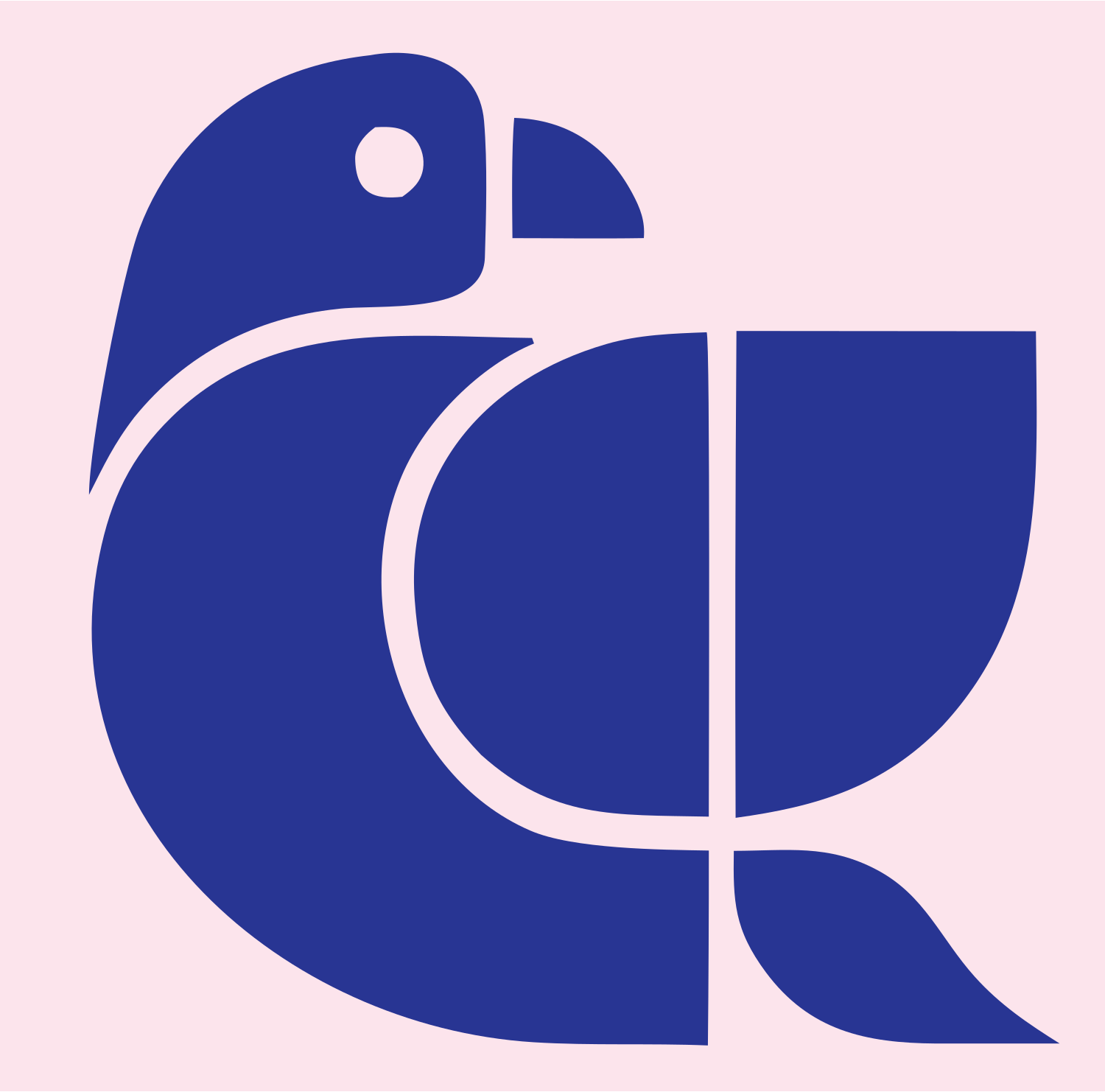Geometric Parrot Body Mark #fce4ec/#283593