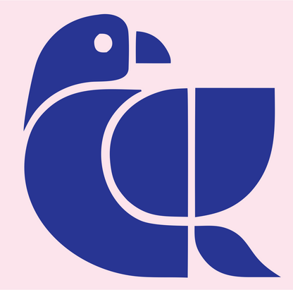 Geometric Parrot Body Mark #fce4ec/#283593