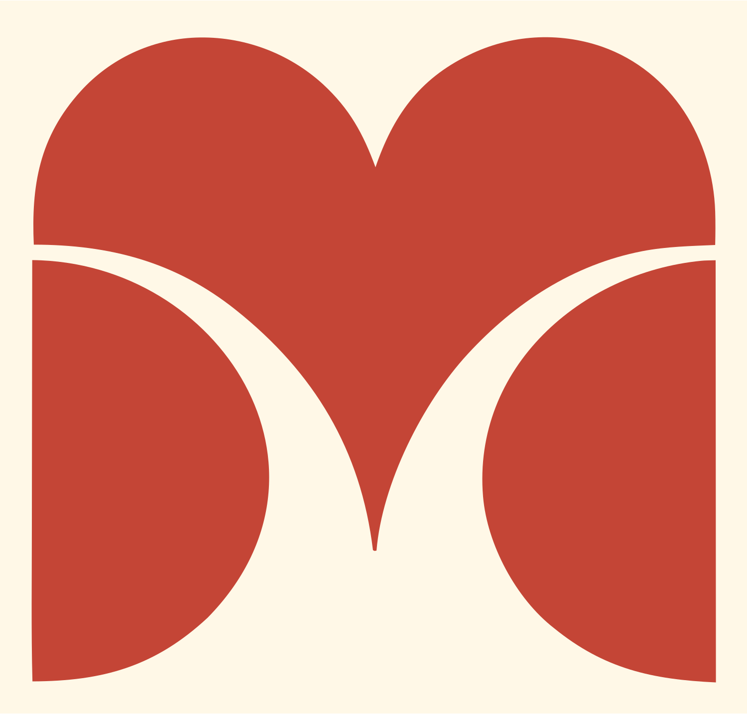 Geometric Double Wing Emblem #fff8e7/#c44536